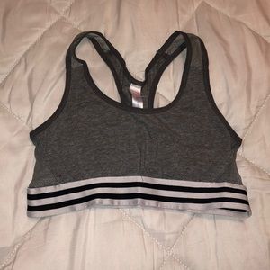 back white and grey sports bra